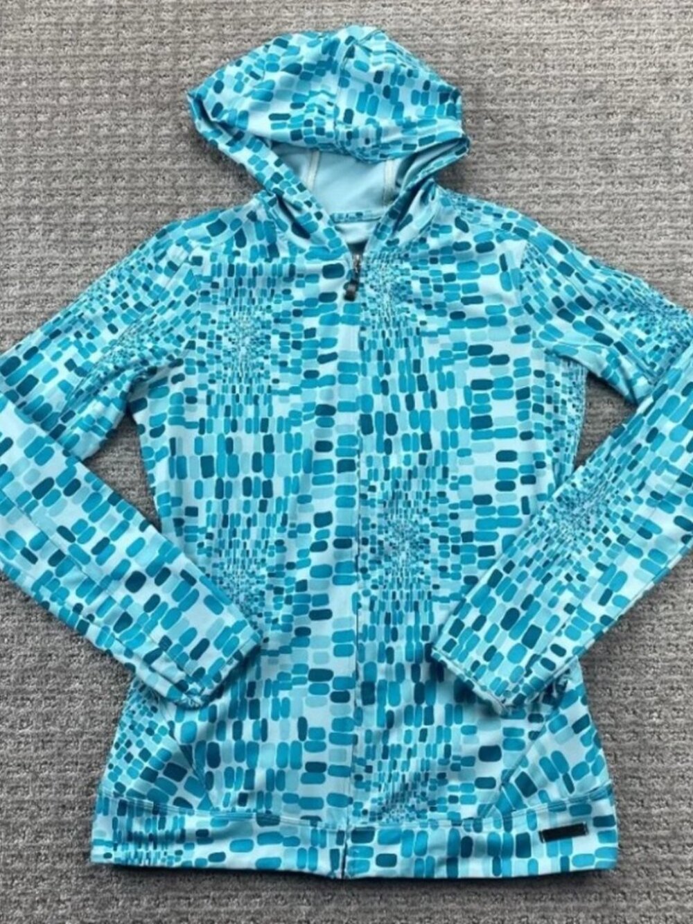 Merrell Opti-Wick Shirt Women Small S Teal Hoodie Running Jogging Activewear